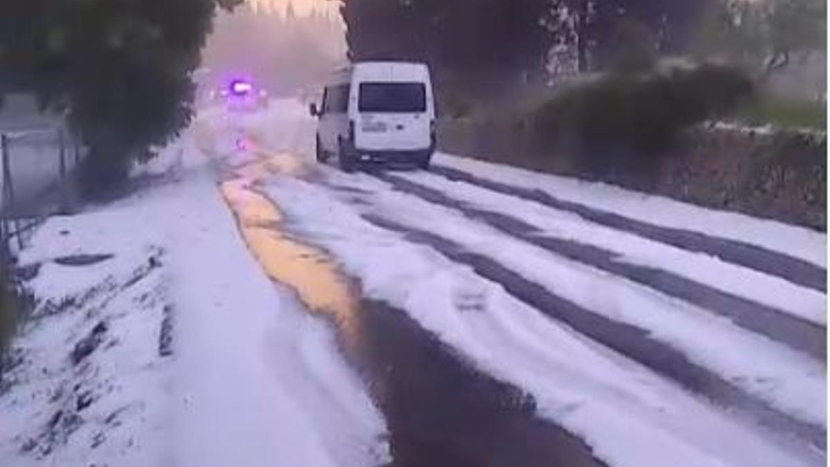 Imagen de archivo de una granizada en Mallorca