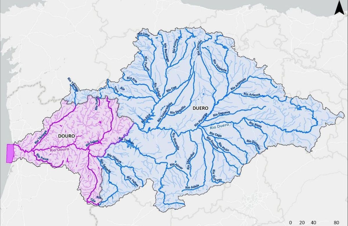 Red básica de la Demarcación hidrográfica internacional del Duero. | C. A.