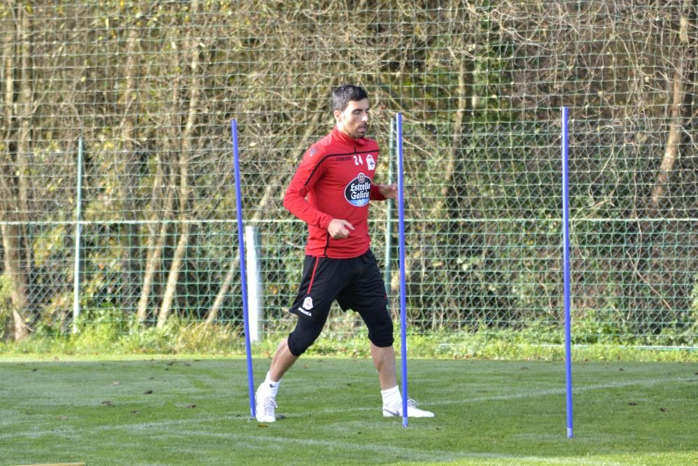 Carlos Fernández, David Simón, Diego Caballo, Gerard Valentín y Fede Cartabia se entrenan al margen del grupo.