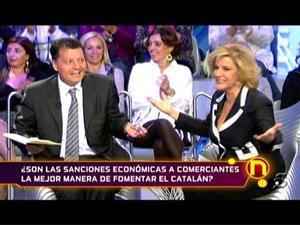 Alfonso Rojo i Pilar Rahola discuteixen a ’La nòria’, Tele 5.