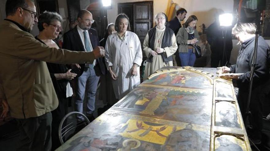 La restauración del retablo del monasterio de las Canonesas terminará en mayo