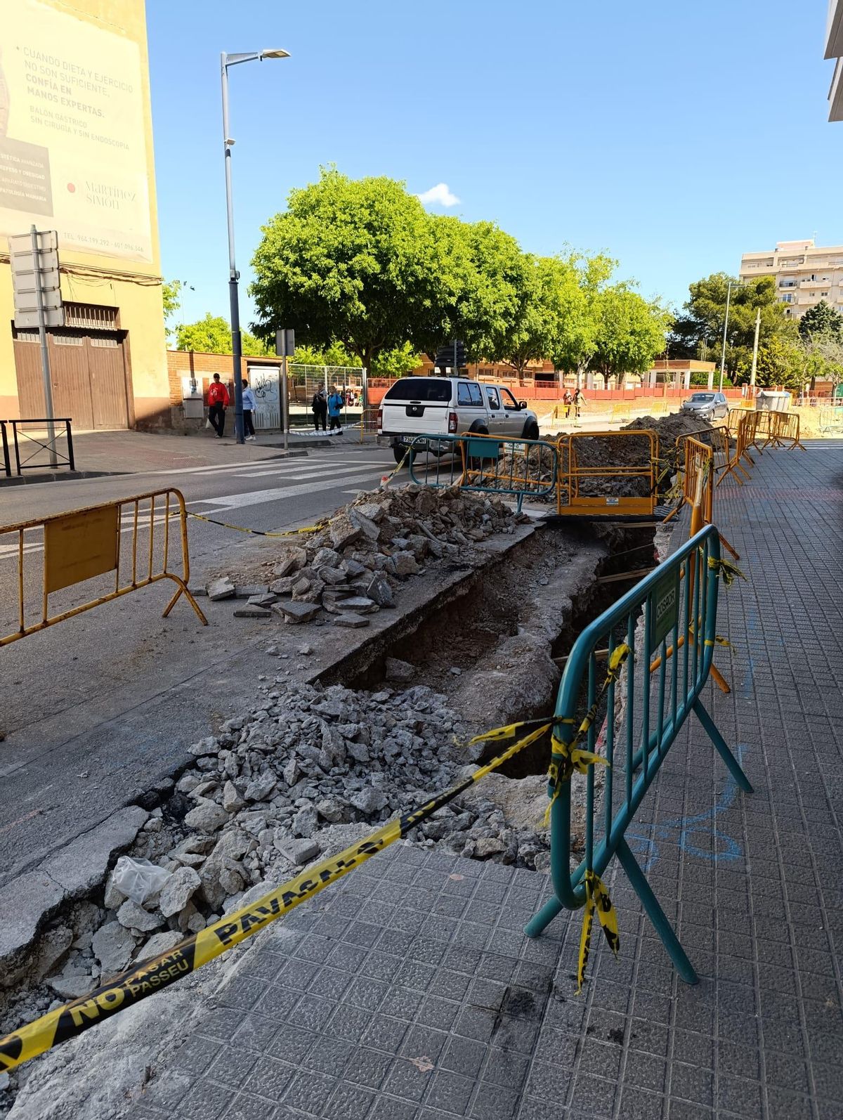Imagen de la zanja en la que se ha producido el fatal accidente.