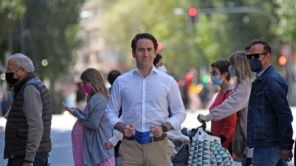 Teodoro García, ayer en la Gran Vía de Murcia.