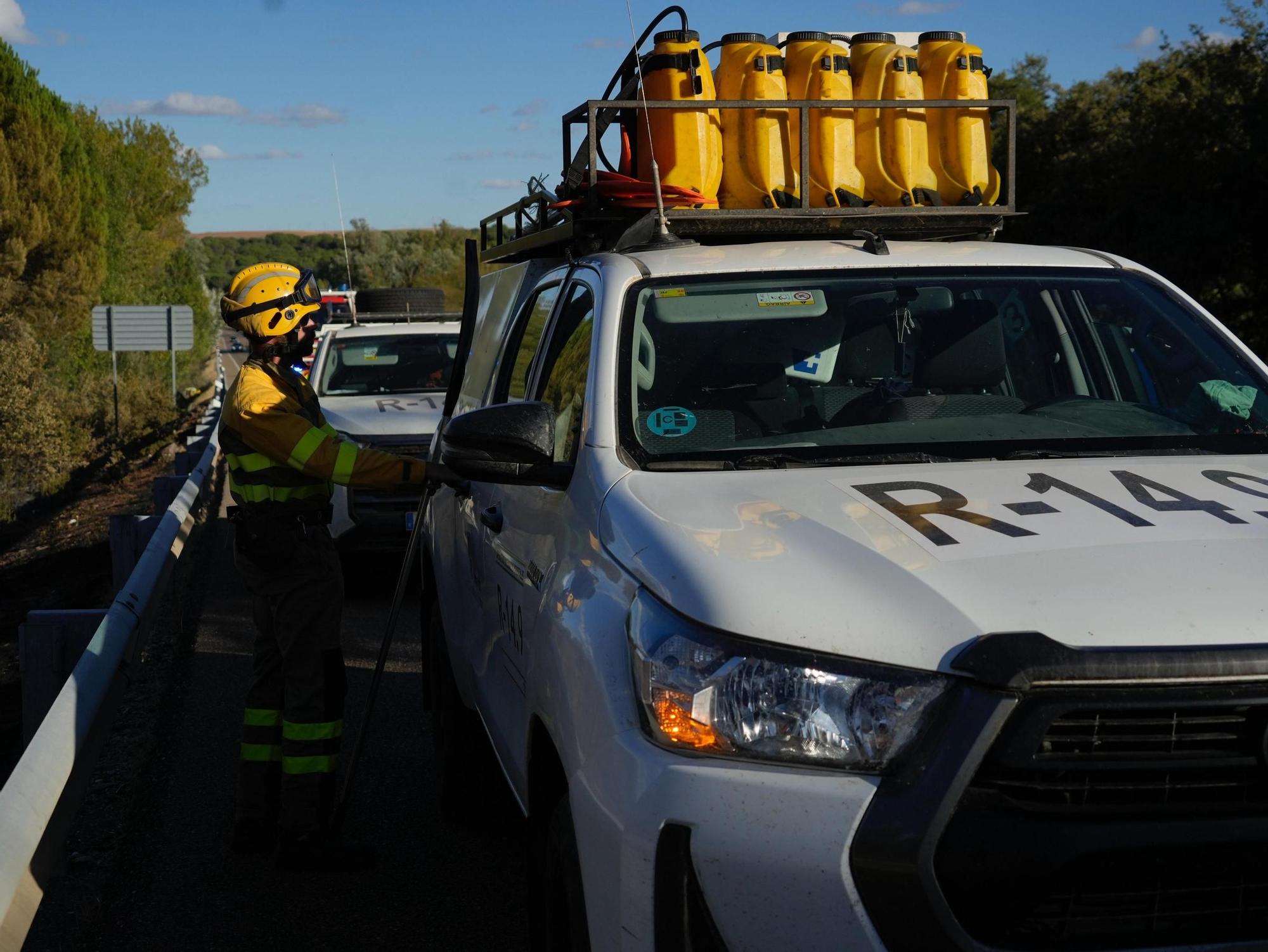 Incendio en el entorno de la Fuente de la Salud de Zamora