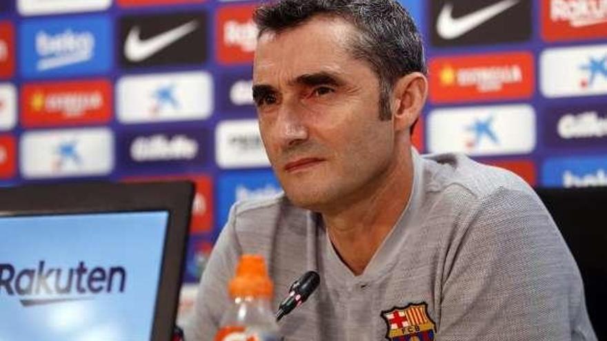 Valverde, ayer en rueda de prensa.