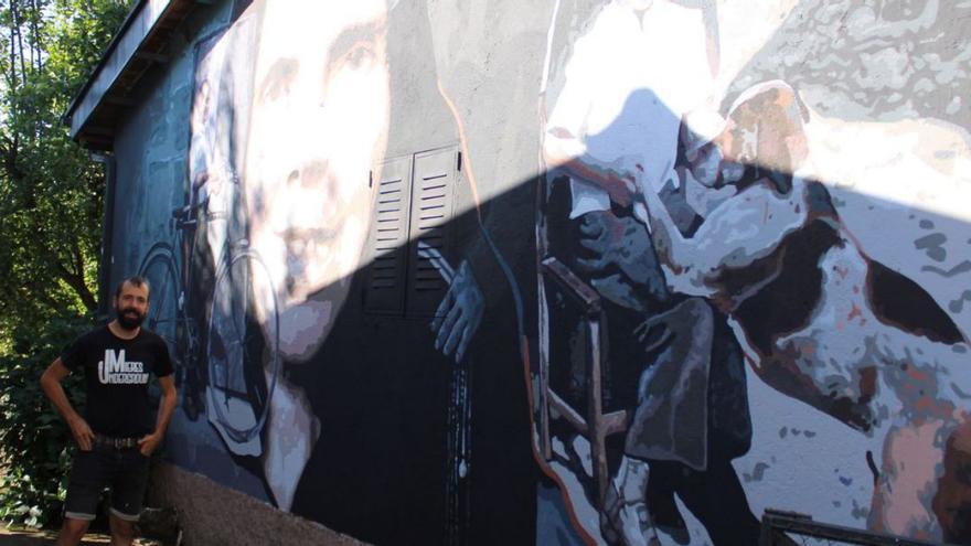 Homenaje a los “rapaces” de la Tarampina en los nuevos murales de Terroso