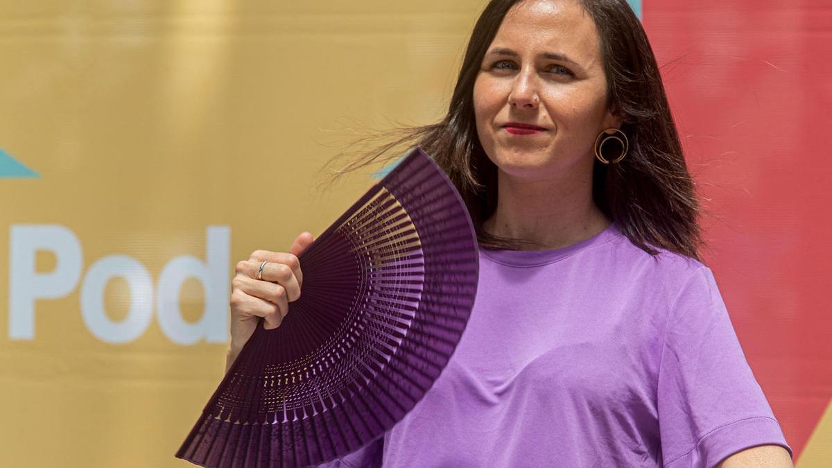 Ione Belarra, en un acto de Podemos en Murcia.