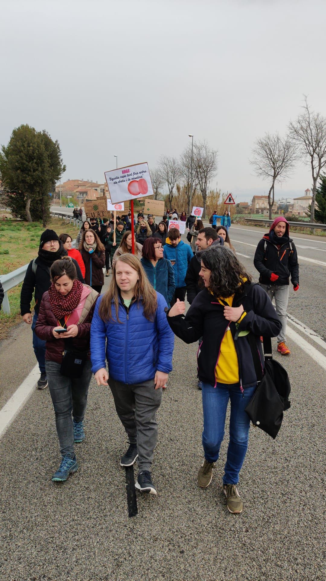 Talls de carretera a Manresa per la protesta de mestres i professors