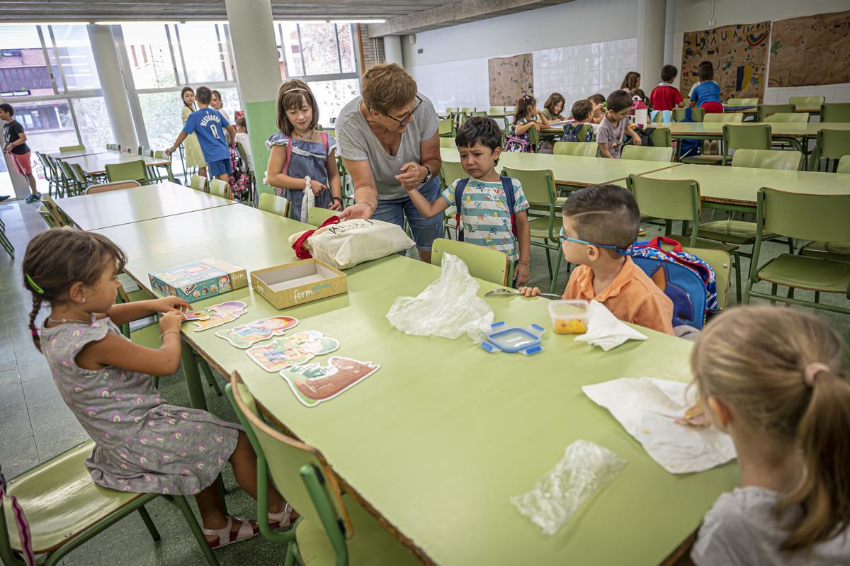 Vuelta a las aulas en el CEIP Pau Casals de Gràcia, en Barcelona.