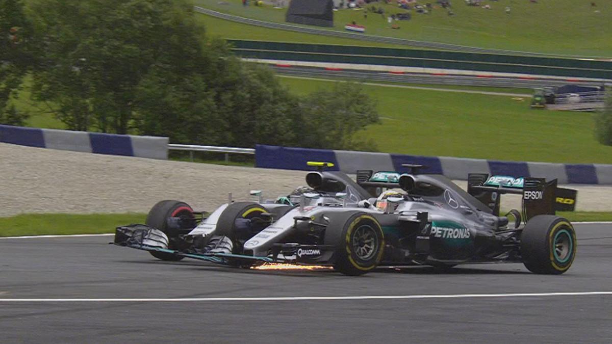 El toque de los dos Mercedes en Austria