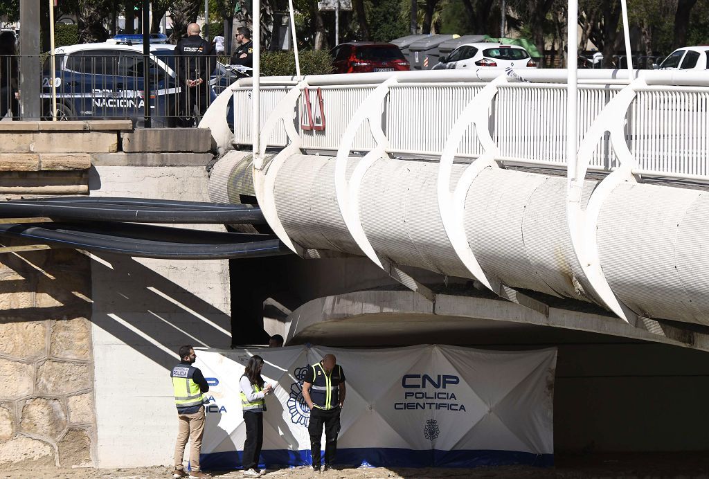 El rescate del cadáver hallado en el río Segura este domingo, en imágenes