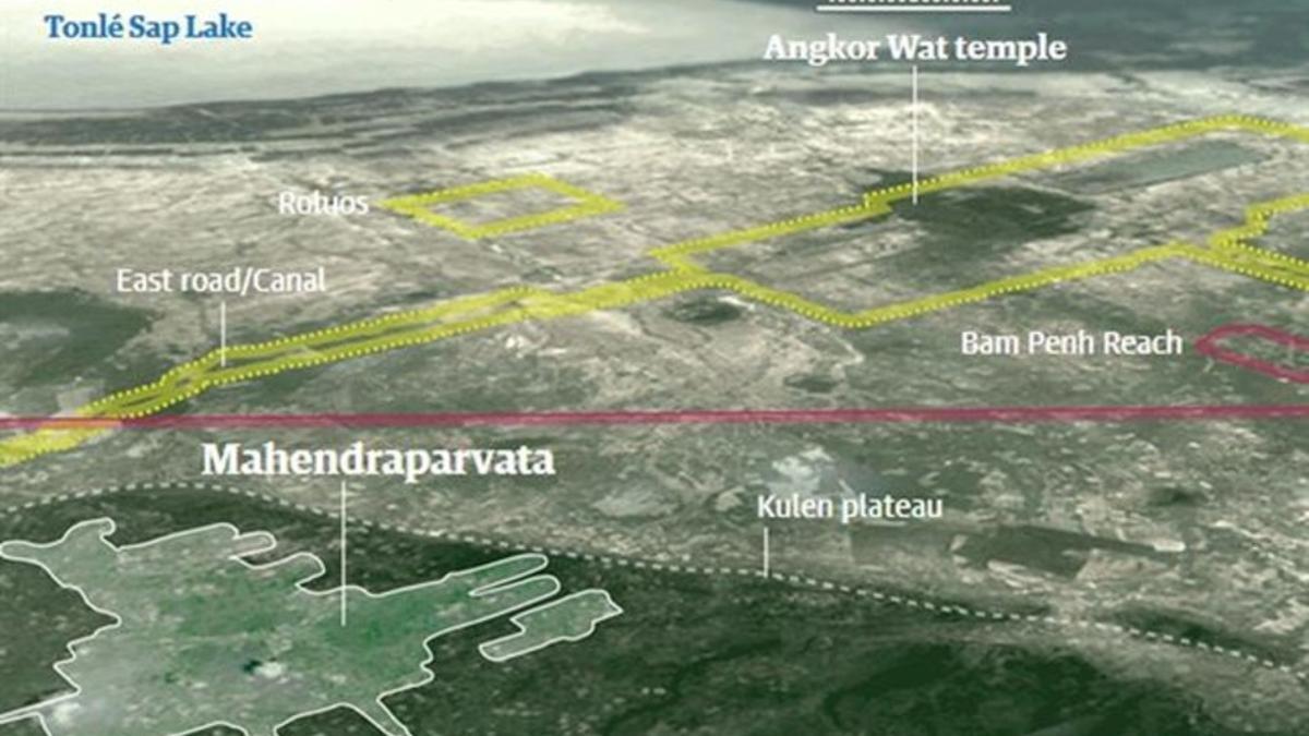 Mapa de la zona de Camboya rastreada desde el aire en el marco del proyecto CALI.
