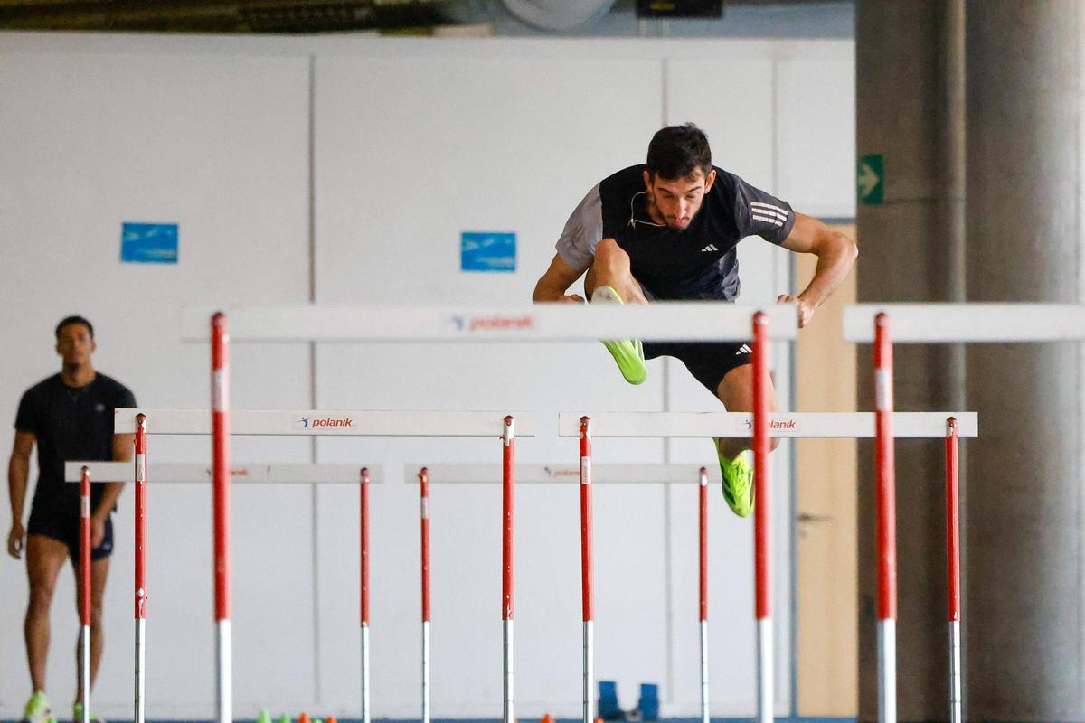Quique Llopis durante un entrenamiento