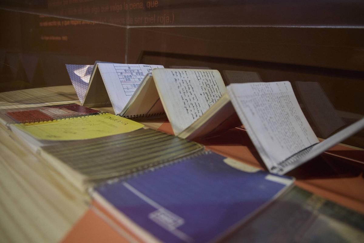 Textos manuscrits, amb la diminuta però clara cal·ligrafia de l'autor.