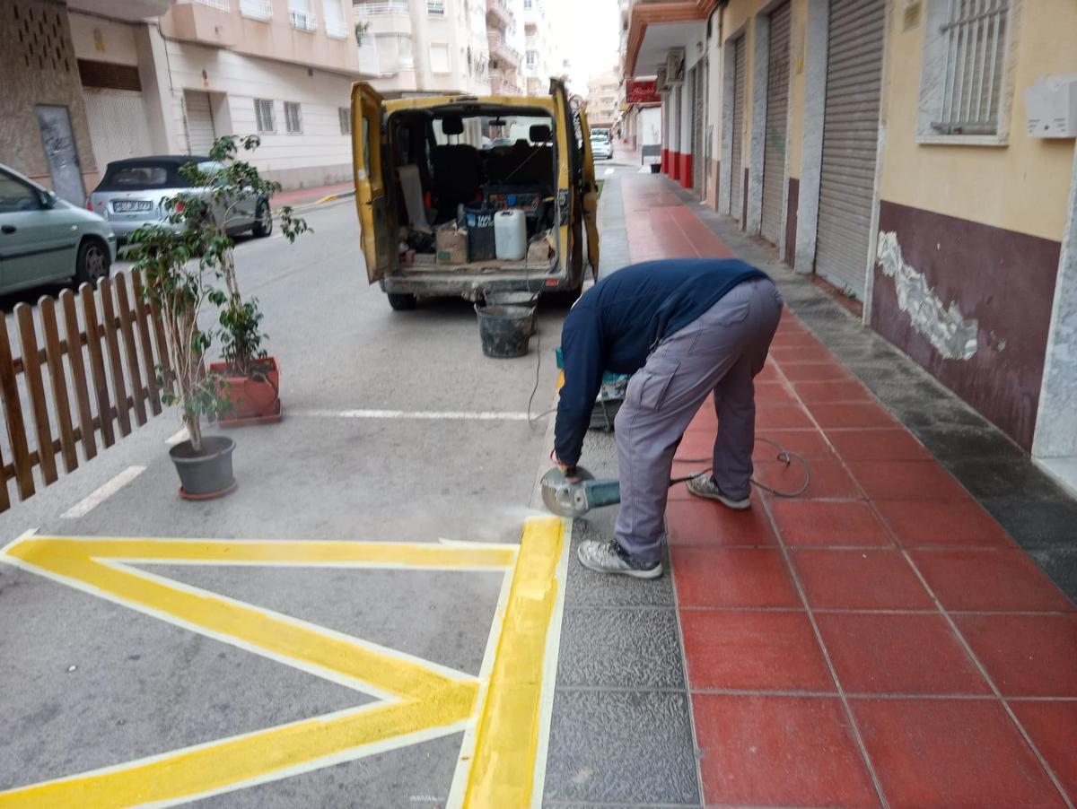 Señalización de una de las terrazas en Guardamar del Segura