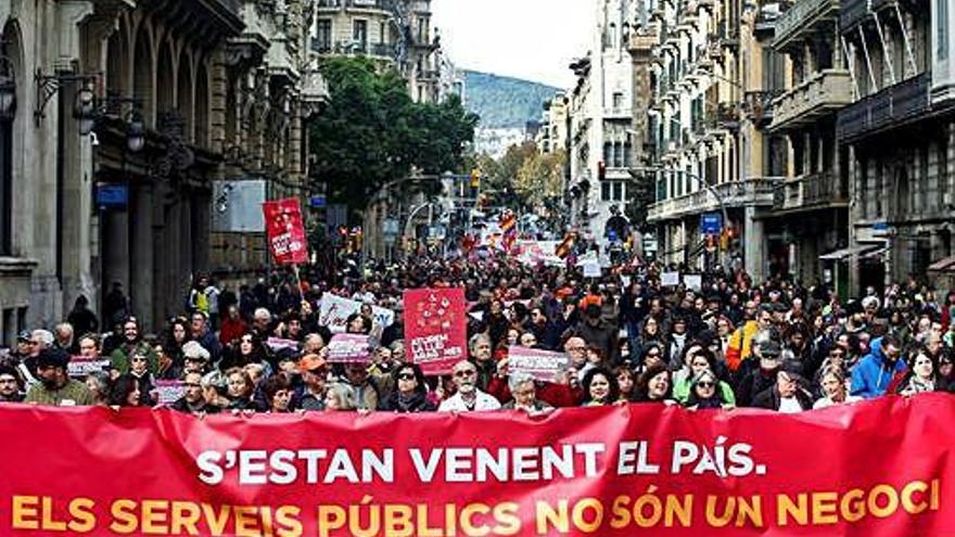 Manifestació contra la llei Aragonès