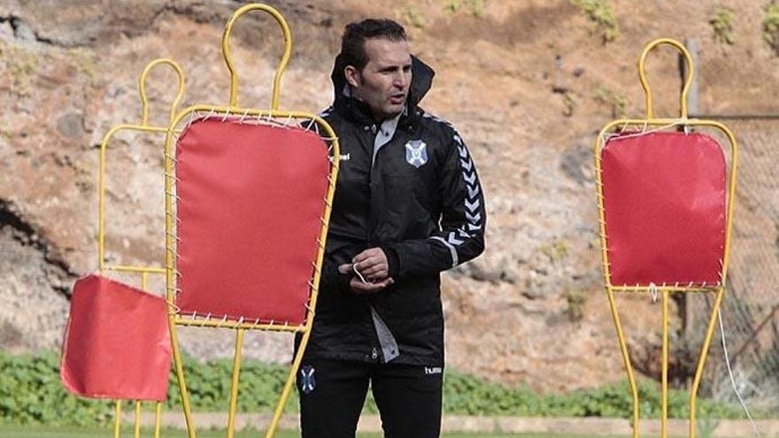 Rubén Baraja durante un entrenamiento con el CD Tenerife.