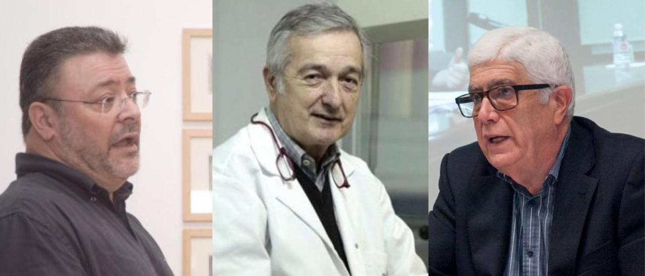 Gonzalo González (i), Basilio Valladares (c) y Eduardo Aznar (d); Premios Canarias 2024.