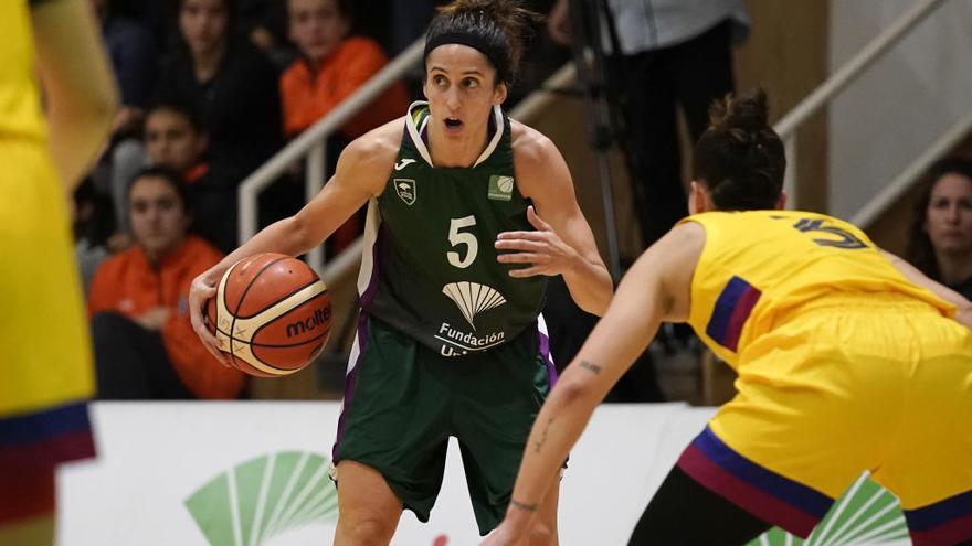 Gema García, durante el partido jugado el pasado sábado en Los Guindos contra el Barça, en el que vencieron las verdes por 69-62.