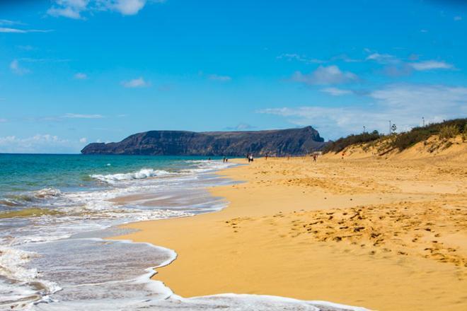 Playa de Porto Santo, en el archipiélago de Madeira