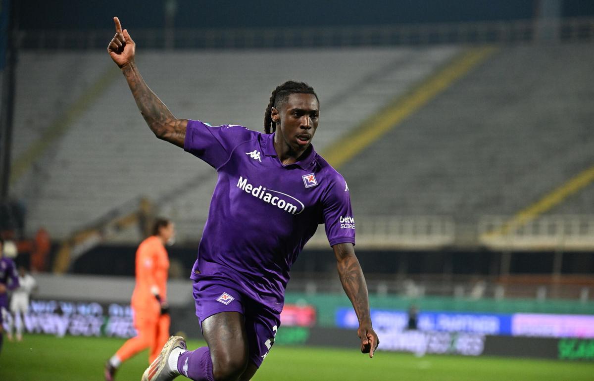Moise Kean, en un partido con la Fiorentina en el Artemio Franchi