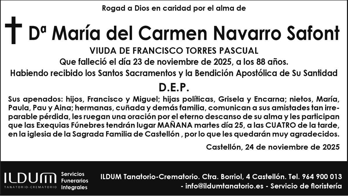 Dª María del Carmen Navarro Safont