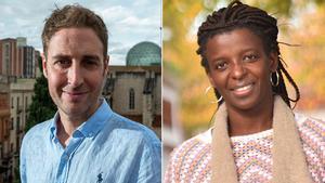 El alcalde de Figueres, Jordi Masquef, y la concejala de Igualdad de Girona, Amy Sabaly.