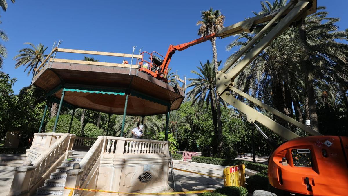 El templete del Parque Municipal, en obras