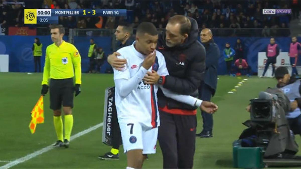 El enfado de Mbappé con Tuchel en el minuto 91 al ser cambiado