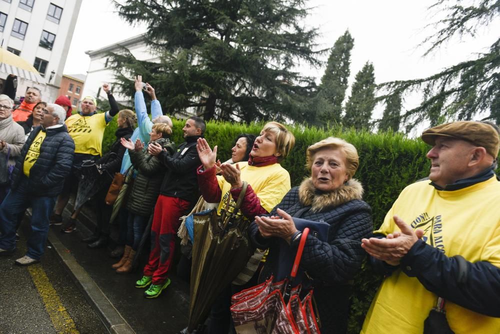 Marcha de trabajadores de Alcoa entre Avilés y Oviedo