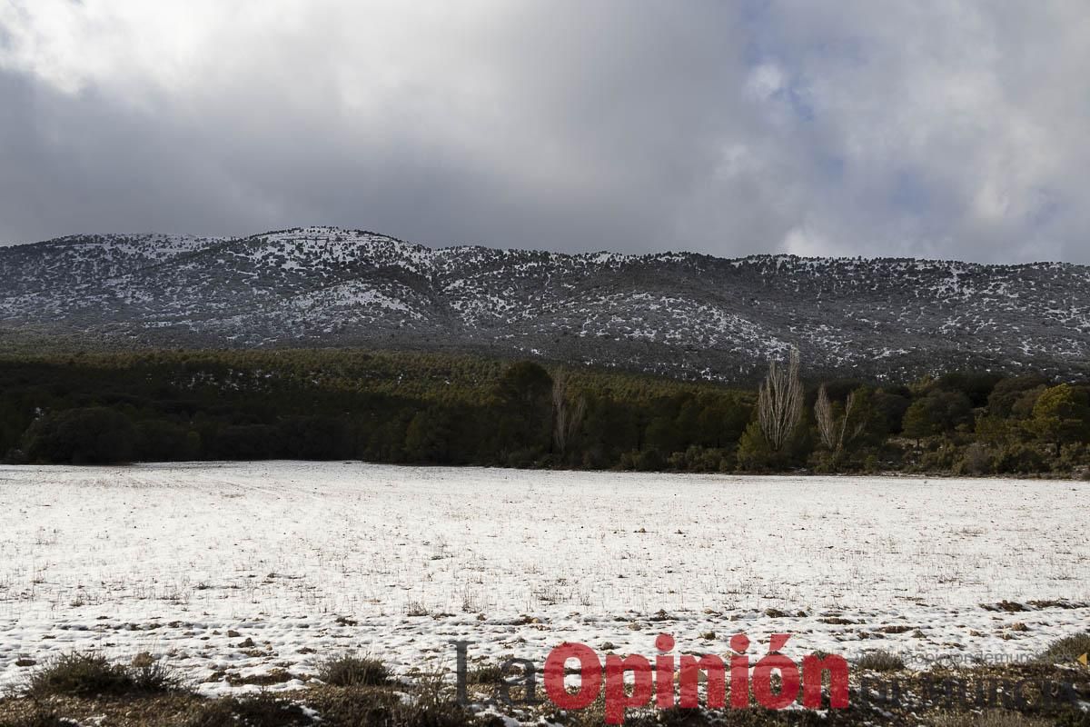 La borrasca Herminia tiñe de blanco la cima de la Región de Murcia