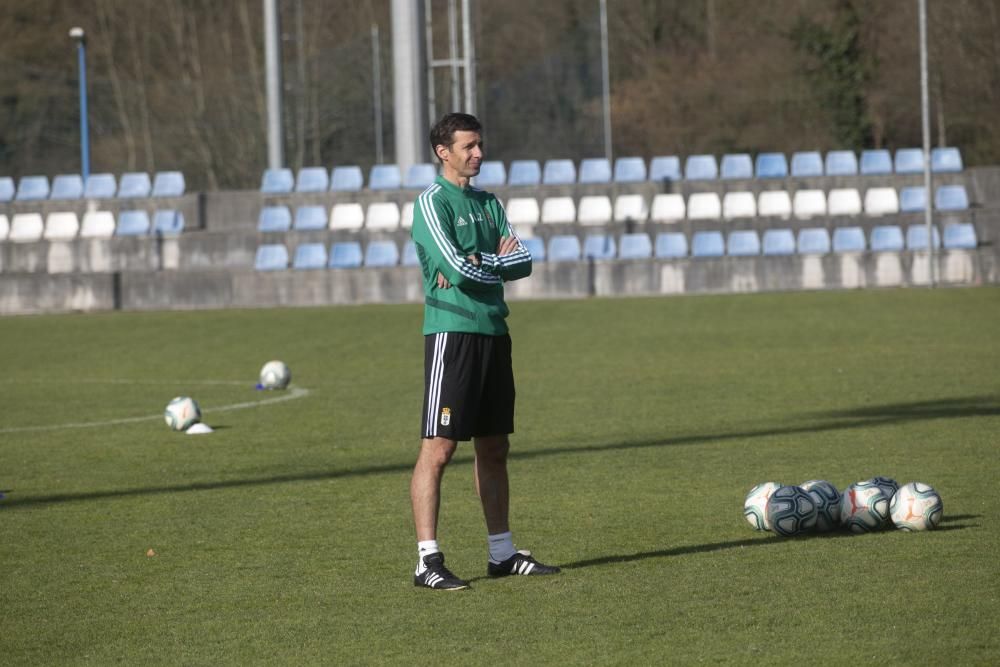 El entrenamiento del Oviedo de esta mañana