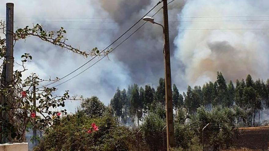 Imagen del fuego forestal