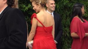 Víctor Valdés y su pareja Yolanda Cardona, en la boda de Andrés Iniesta