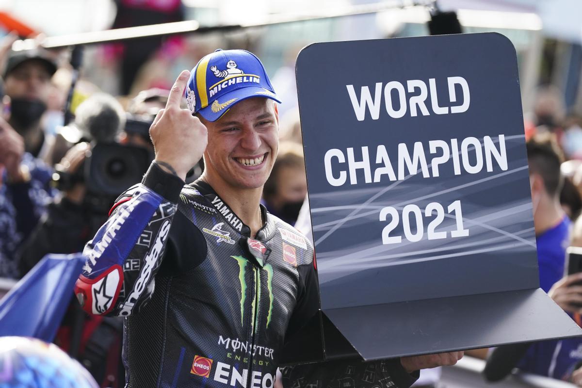 El francés Fabio Quartararo (Yamaha), el día que se proclamó nuevo campeón del mundo de MotoGP.