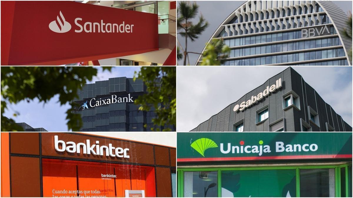 Logo de las principales entidades bancarias españolas.