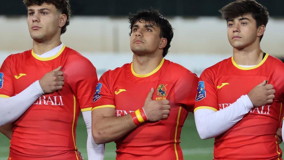 Mauro del Campo, durante un partido con la selección española.