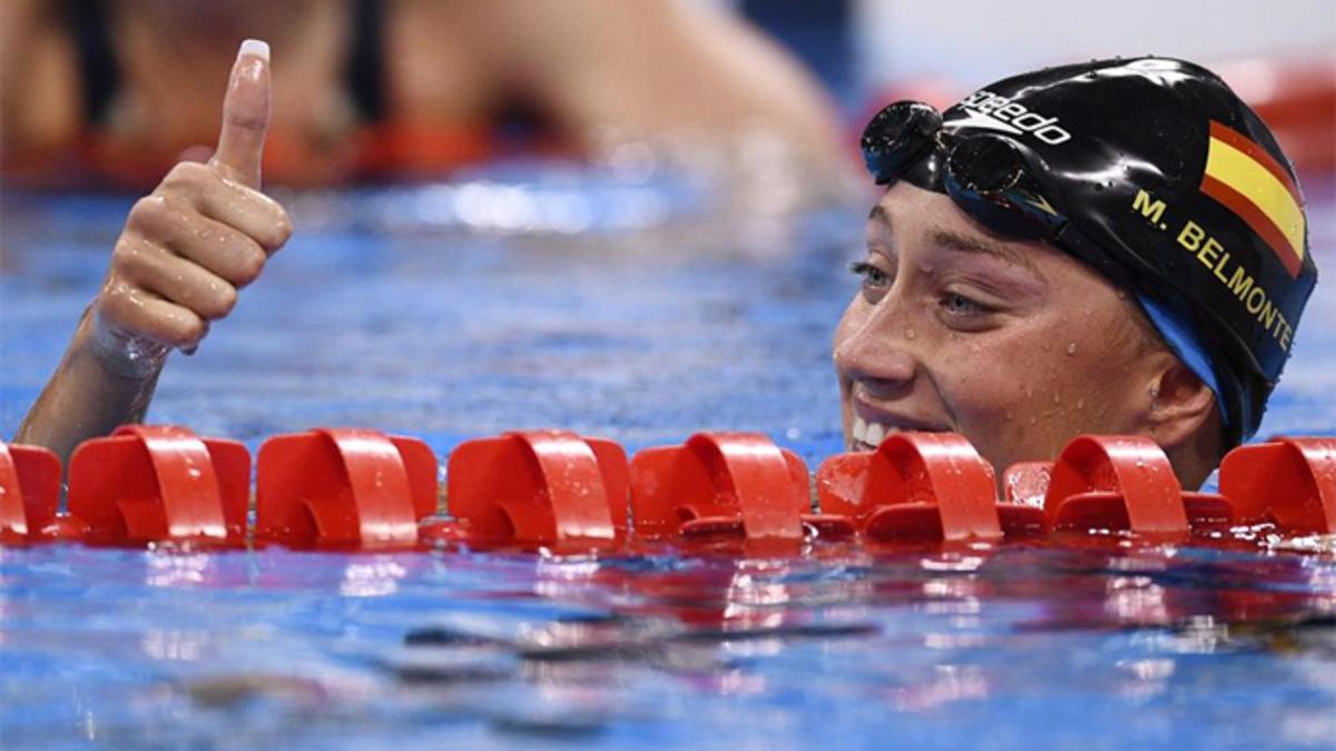 Mireia Belmonte estaba exultante tras colgarse el oro olímpico en 2000 mariposa