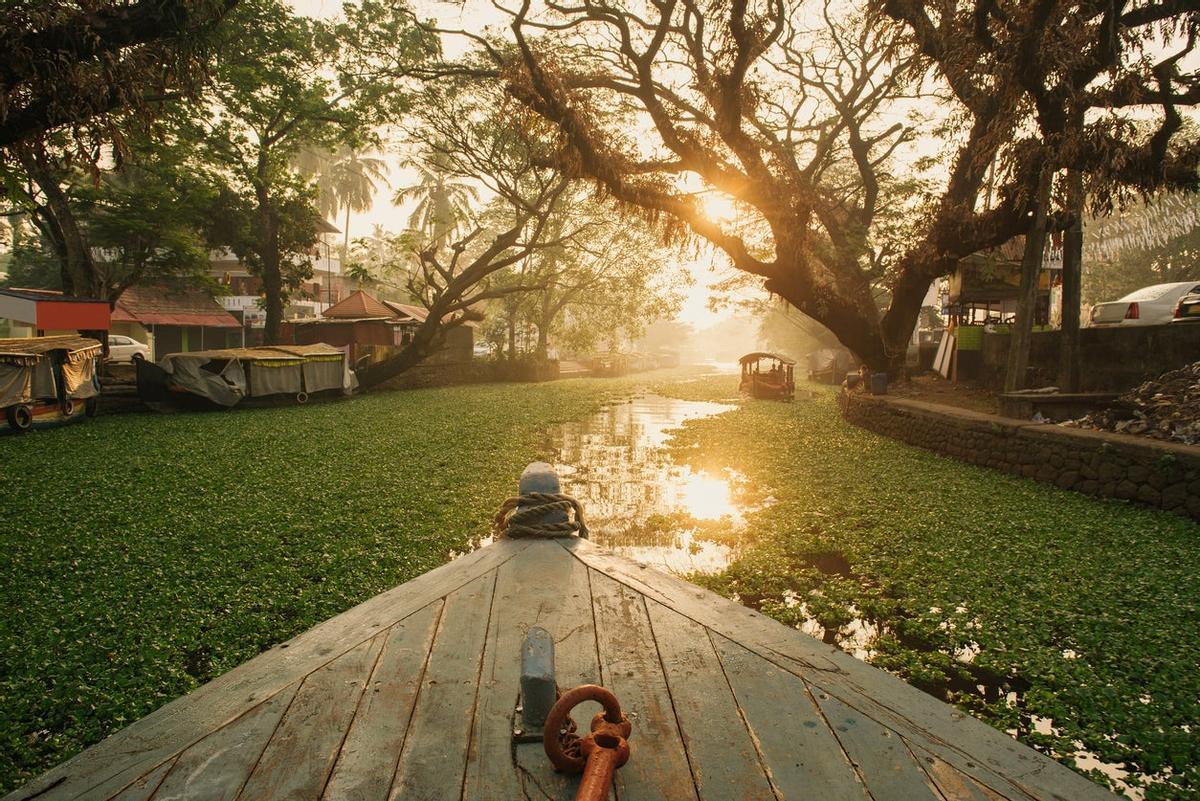 Navegando por los canales de Kerala