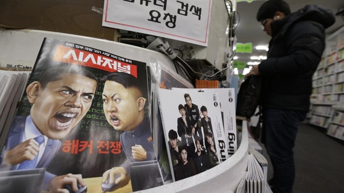 Una revista de Corea del Sur plasma la disputa entre Estados Unidos y Corea del Norte.