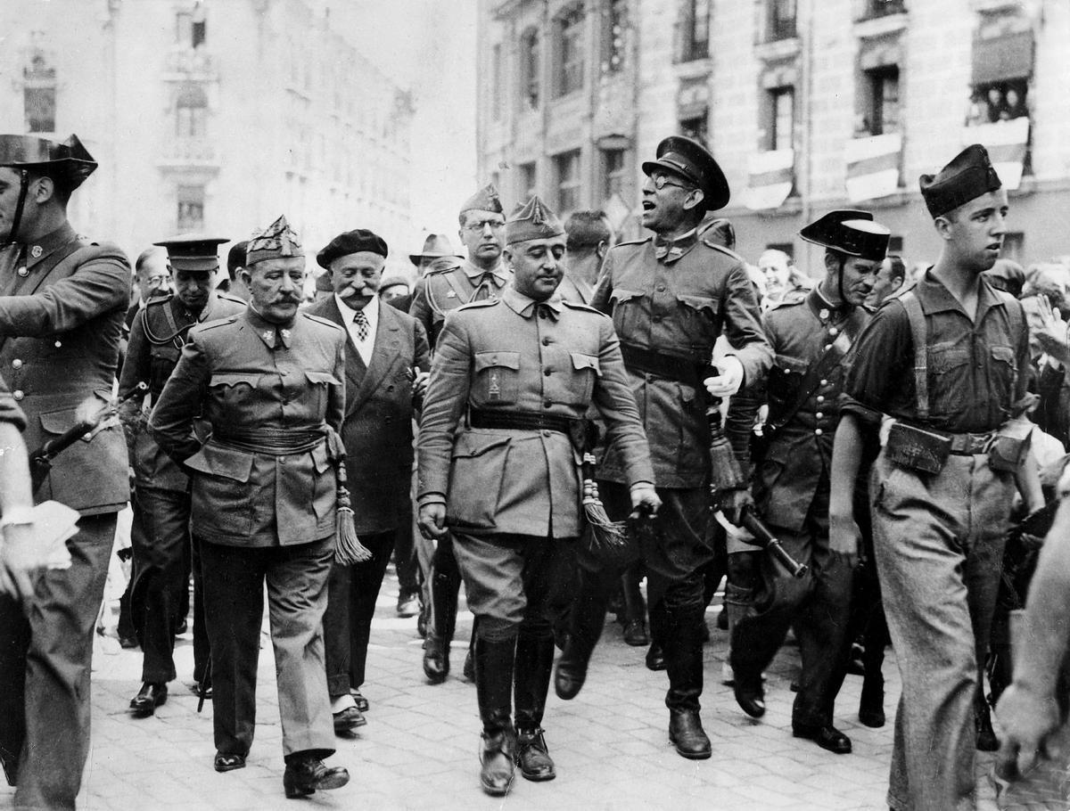 Franco, con el General Mola en Burgo en agosto de 1936.