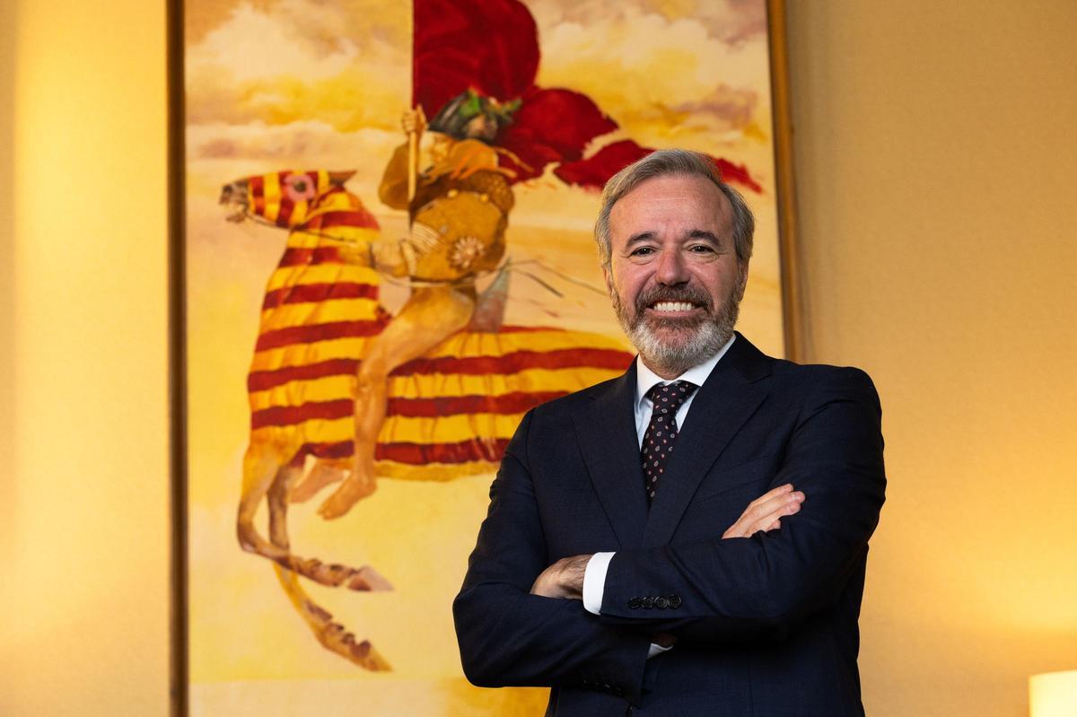 El presidente Jorge Azcón, minutos antes de la entrevista con este diario.