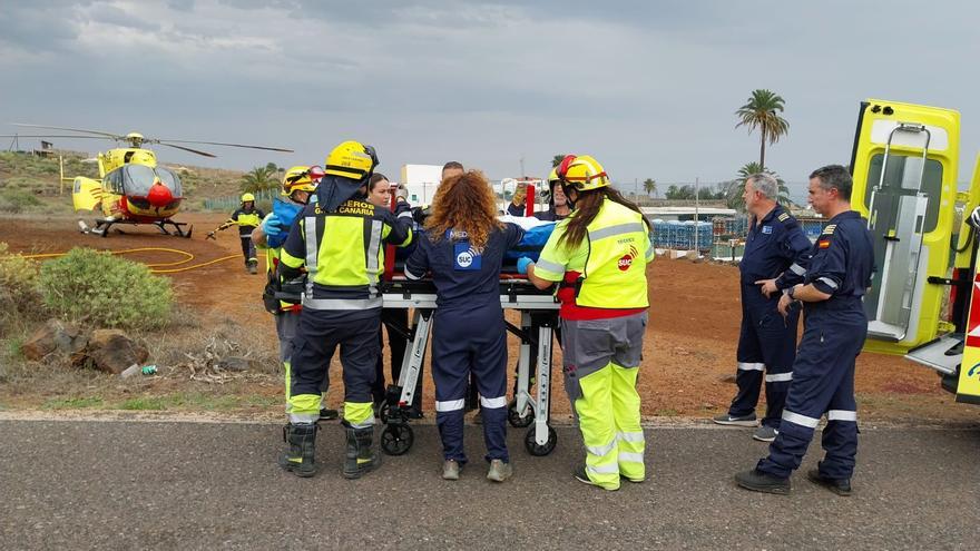 Un ciclista herido de gravedad al sufrir una caída en las proximidades a Temisas, en Agüimes