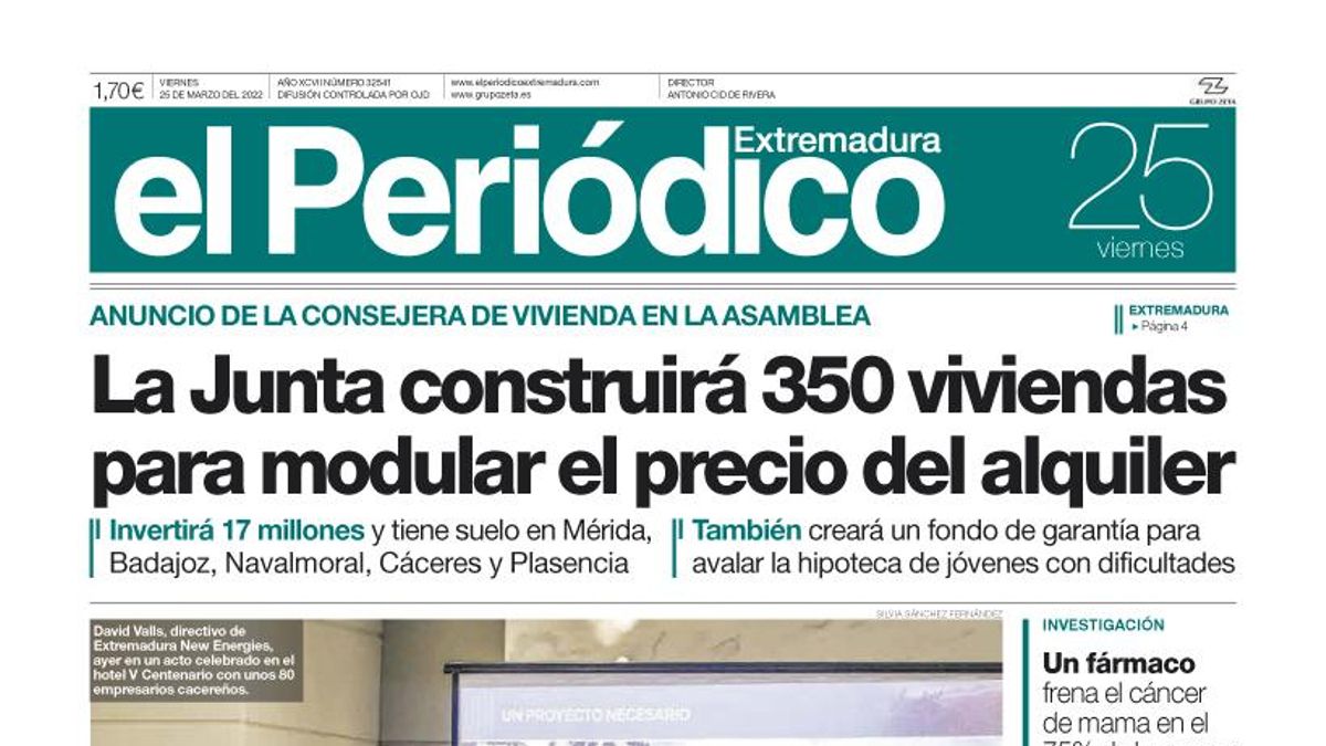 Consulta la portada correspondiente al día 25 de marzo del 2022