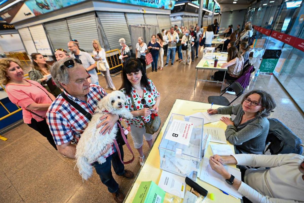 Votaciones en el mercado del Ninot, en Barcelona