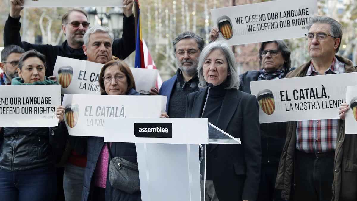 La presidenta de la ANC, en un acto en defensa del catalán