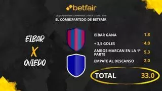 SD Eibar vs. Real Oviedo: Combipartido de Betfair a cuota 33.0