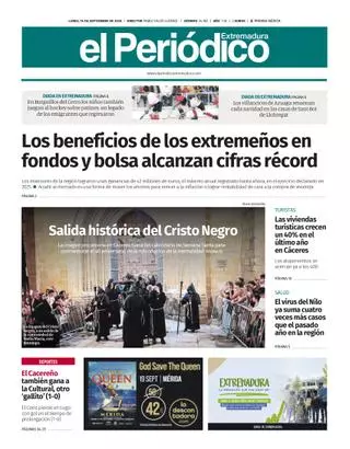 Consulta la portada en papel de El Periódico Extremadura este lunes, 14 de septiembre