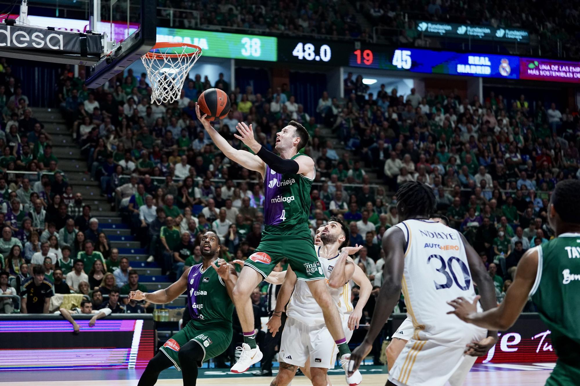 Una imagen del Unicaja - Real Madrid en el Carpena de la jornada 25 de la Liga Endesa.