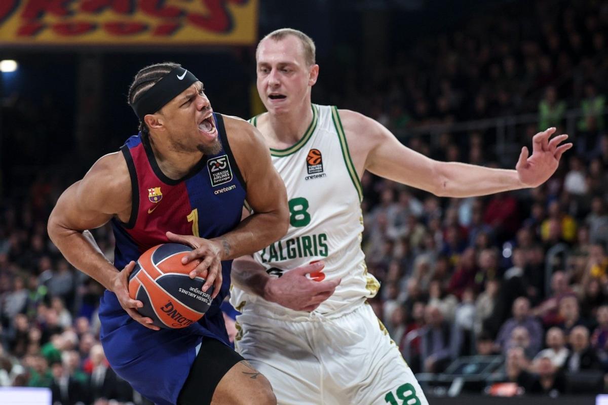 Justin Anderson entró en el quinteto titular del Barça.